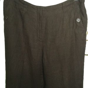 Talbots fully lined brown linen slacks